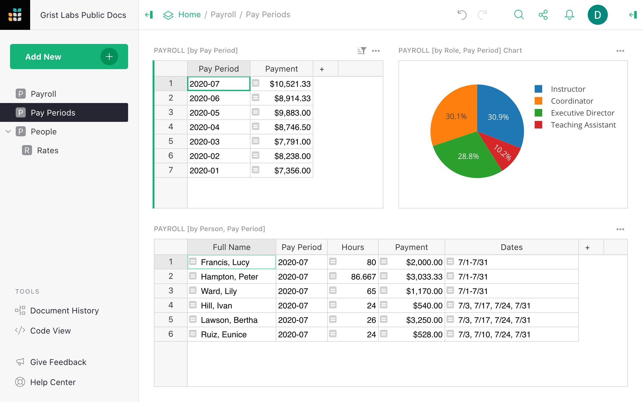 payroll example