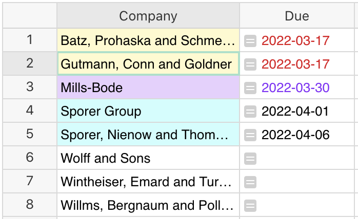 Conditional Formatting